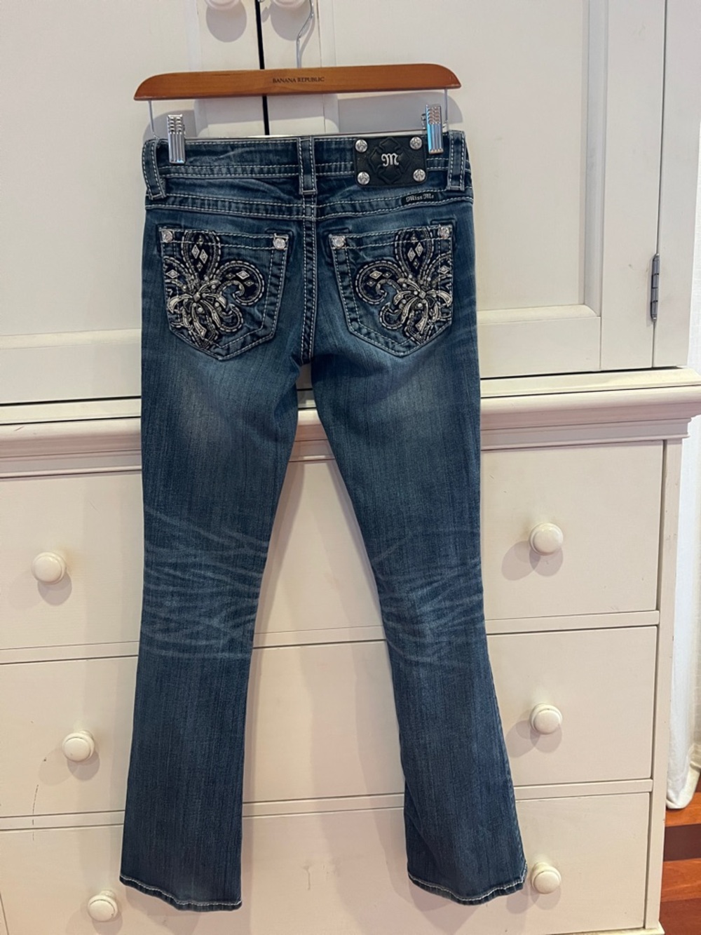 Miss Me Dark Blue Embellished Boot Cut Jeans
